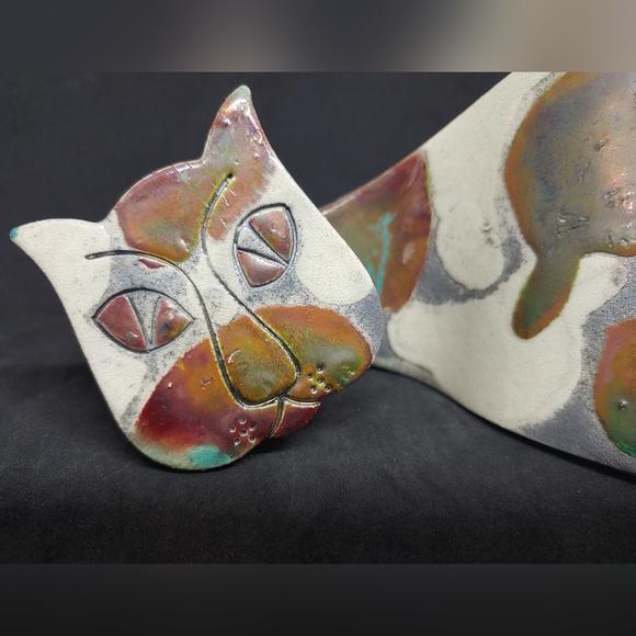 Slab Pottery Cat Abstract Art Canada - Picture 8 of 11